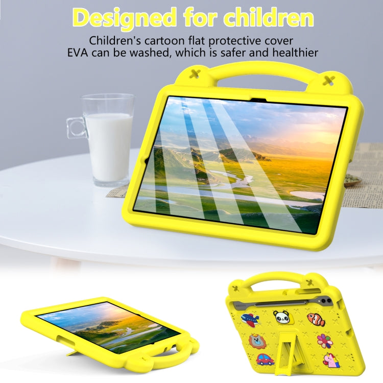 For Samsung Galaxy Tab S9 FE+ 12.4 X610N Handle Kickstand Children EVA Shockproof Tablet Case(Yellow) - Galaxy Tab S9 FE+ by buy2fix | Online Shopping UK | buy2fix