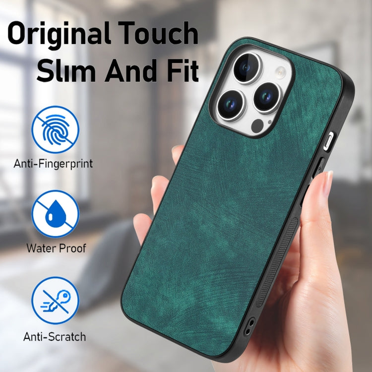 For iPhone 16 Pro Vintage Leather PC Back Cover Phone Case(Green) - iPhone 16 Pro Cases by buy2fix | Online Shopping UK | buy2fix