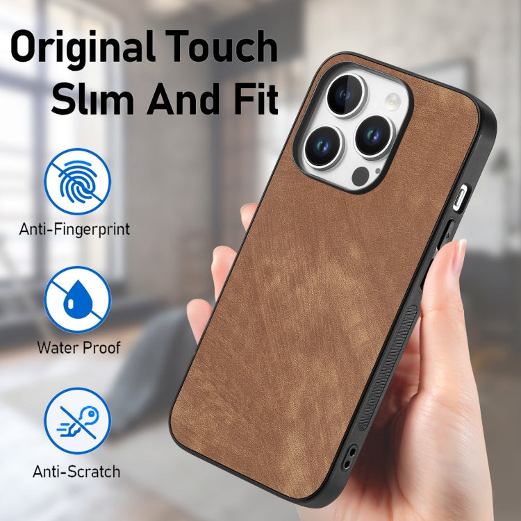 For iPhone 16 Pro Max Vintage Leather PC Back Cover Phone Case(Brown) - iPhone 16 Pro Max Cases by buy2fix | Online Shopping UK | buy2fix