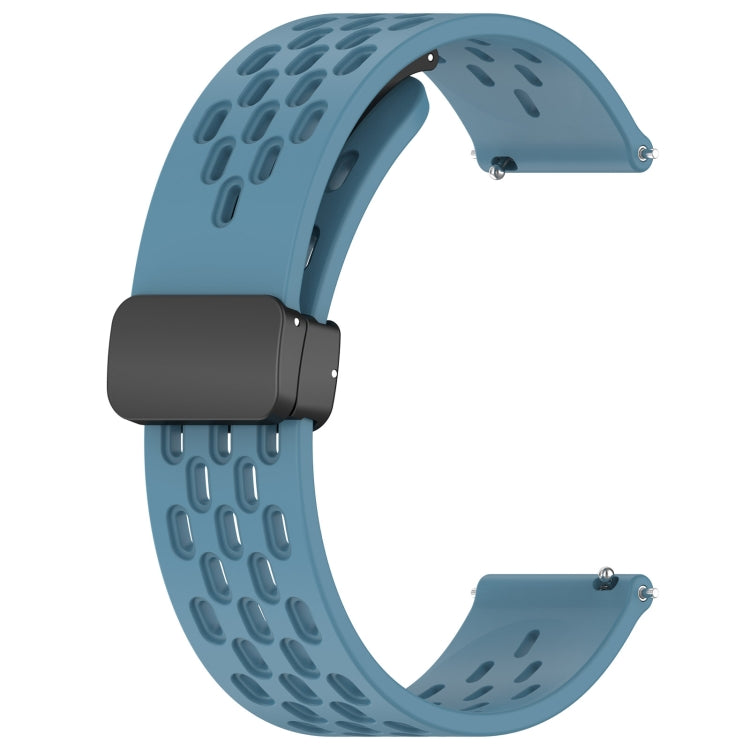For Amazfit GTS 20mm Folding Magnetic Clasp Silicone Watch Band(Blue) - Watch Bands by buy2fix | Online Shopping UK | buy2fix