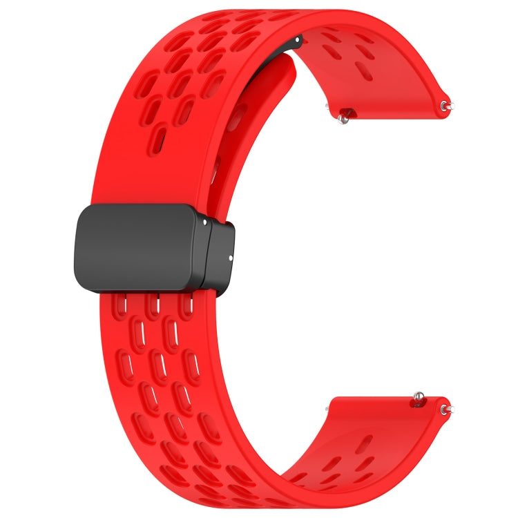 For Huawei Watch 3 Pro 22mm Folding Magnetic Clasp Silicone Watch Band(Red) - Watch Bands by buy2fix | Online Shopping UK | buy2fix