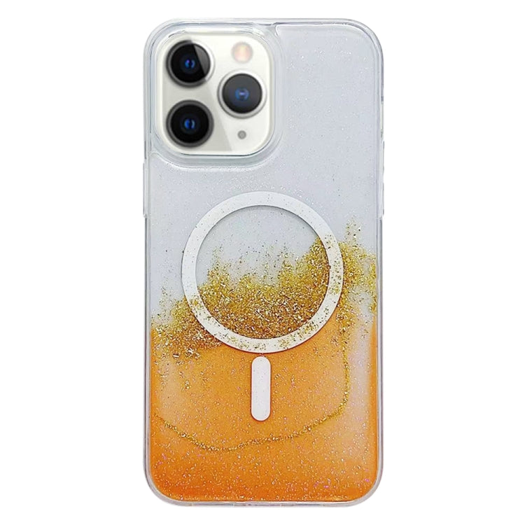 For iPhone 11 Pro MagSafe Gilding Hybrid Clear TPU Phone Case(Orange) - iPhone 11 Pro Cases by buy2fix | Online Shopping UK | buy2fix