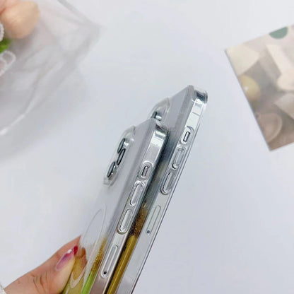 For iPhone 15 MagSafe Gilding Hybrid Clear TPU Phone Case(White) - iPhone 15 Cases by buy2fix | Online Shopping UK | buy2fix