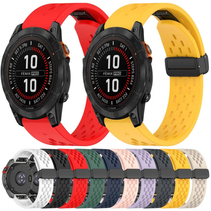 For Garmin Descent Mk3i 43mm 20mm Folding Buckle Hole Silicone Watch Band(Starlight Color) - Watch Bands by buy2fix | Online Shopping UK | buy2fix