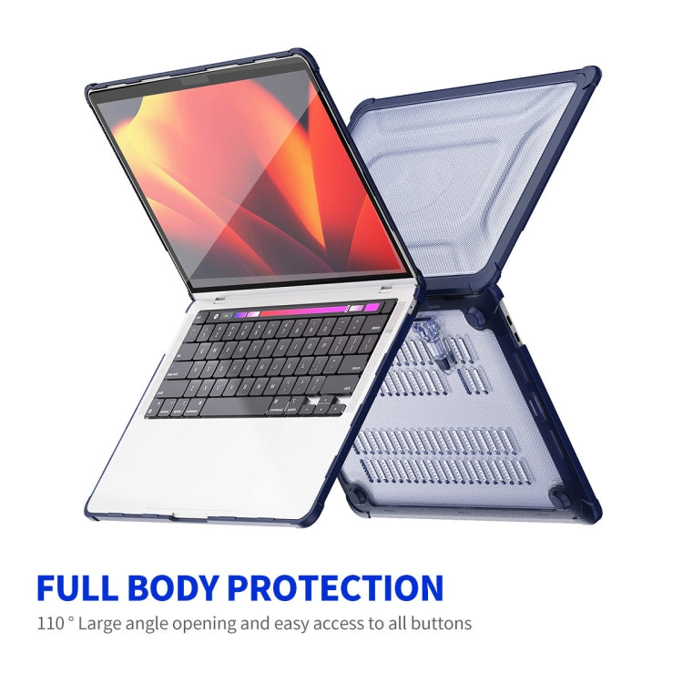 For MacBook Pro 13.3 A2251/A2289/A2338 ENKAY Hat-Prince 3 in 1 Protective Bracket Case Cover Hard Shell with TPU Keyboard Film / PET Screen Protector, Version:US(Dark Blue) - MacBook Pro Cases by ENKAY | Online Shopping UK | buy2fix