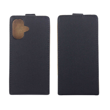 For iPhone 16 Vertical Flip Leather Phone Case with Card Slot(Black) - iPhone 16 Cases by buy2fix | Online Shopping UK | buy2fix