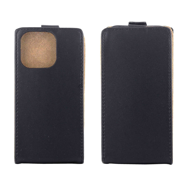 For iPhone 16 Pro Vertical Flip Leather Phone Case with Card Slot(Black) - iPhone 16 Pro Cases by buy2fix | Online Shopping UK | buy2fix