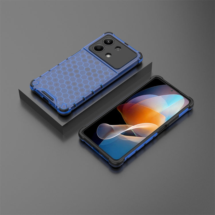 For Redmi Note 13R Pro Shockproof Honeycomb Phone Case(Blue) - Xiaomi Cases by buy2fix | Online Shopping UK | buy2fix