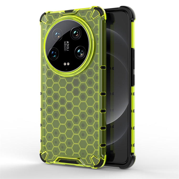 For Xiaomi 14 Ultra Shockproof Honeycomb Phone Case(Green) - 14 Ultra Cases by buy2fix | Online Shopping UK | buy2fix