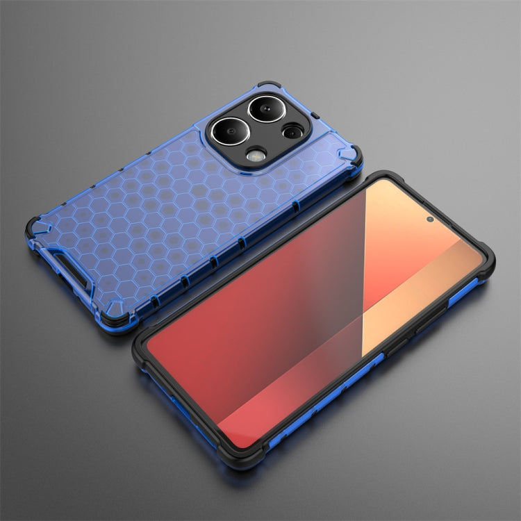 For Redmi Note 13 Pro 4G Shockproof Honeycomb Phone Case(Blue) - Note 13 Pro Cases by buy2fix | Online Shopping UK | buy2fix