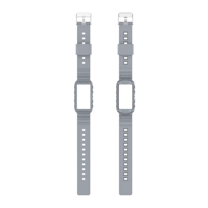 For Fitbit Charge 6 / 5 / 4 / 3 Armor Integrated TPU Watch Band(Gray) - Watch Bands by buy2fix | Online Shopping UK | buy2fix