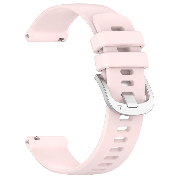 For Garmin Venu / Venu SQ Liquid Glossy Silver Buckle Silicone Watch Band(Pink) - Watch Bands by buy2fix | Online Shopping UK | buy2fix