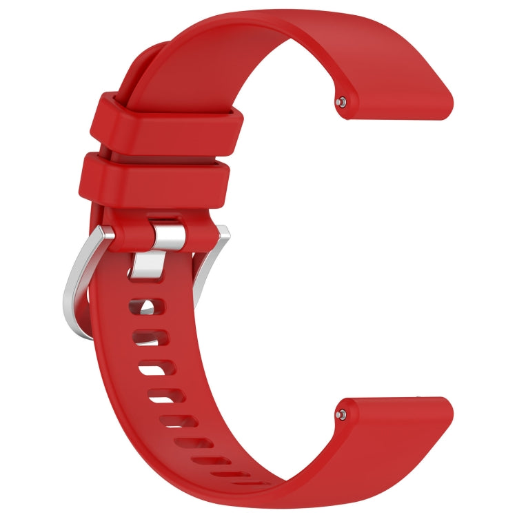 For Garmin Vivomove3 / Garminmove3 Liquid Glossy Silver Buckle Silicone Watch Band(Red) - Watch Bands by buy2fix | Online Shopping UK | buy2fix