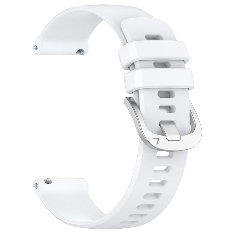 For Garmin VivoMove Style / Vivomove Liquid Glossy Silver Buckle Silicone Watch Band(White) - Watch Bands by buy2fix | Online Shopping UK | buy2fix