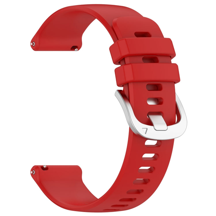 For Garmin Vivomove HR Sport Liquid Glossy Silver Buckle Silicone Watch Band(Red) - Watch Bands by buy2fix | Online Shopping UK | buy2fix