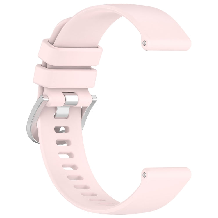 For Garmin Vivomove HR Sport Liquid Glossy Silver Buckle Silicone Watch Band(Pink) - Watch Bands by buy2fix | Online Shopping UK | buy2fix