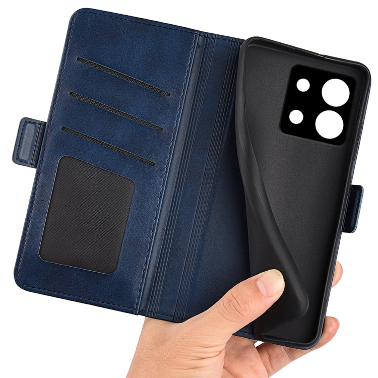 For Xiaomi Redmi Note 13 Pro 5G Dual-side Magnetic Buckle Horizontal Flip Leather Phone Case(Dark Blue) - Note 13 Pro Cases by buy2fix | Online Shopping UK | buy2fix