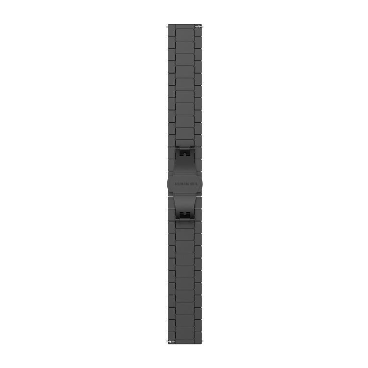 For Garmin Forerunner 255S Music / 255S One Bead Butterfly Buckle Stainless Steel Metal Watch Band(Black) - Watch Bands by buy2fix | Online Shopping UK | buy2fix