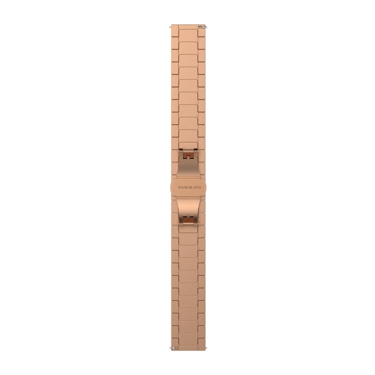 For Garmin Venu 2S One Bead Butterfly Buckle Stainless Steel Metal Watch Band(Rose Gold) - Watch Bands by buy2fix | Online Shopping UK | buy2fix