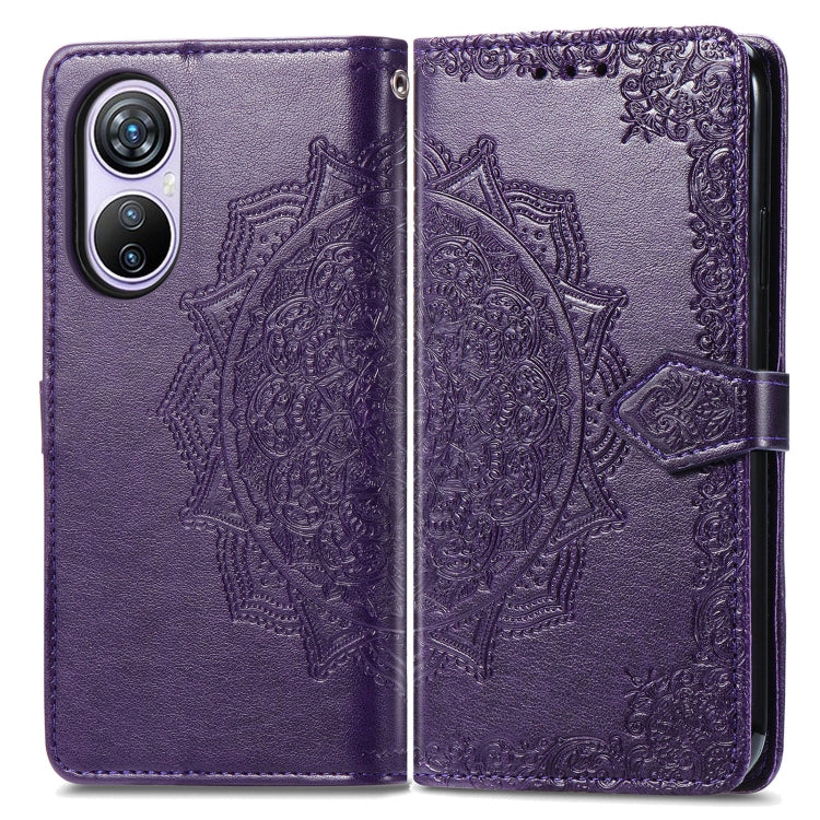 For Blackview A200 Pro Mandala Flower Embossed Leather Phone Case(Purple) - More Brand by buy2fix | Online Shopping UK | buy2fix