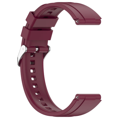 For Huawei Watch GT4 41mm Official Steps Style Silver Buckle Silicone Watch Band(Wine Red) - Watch Bands by buy2fix | Online Shopping UK | buy2fix