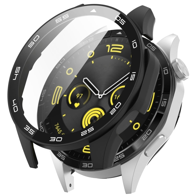 For Huawei Watch GT 4 46mm PC + Tempered Glass Integrated Watch Protective Case with Graduated Dial(Black) - Watch Cases by buy2fix | Online Shopping UK | buy2fix