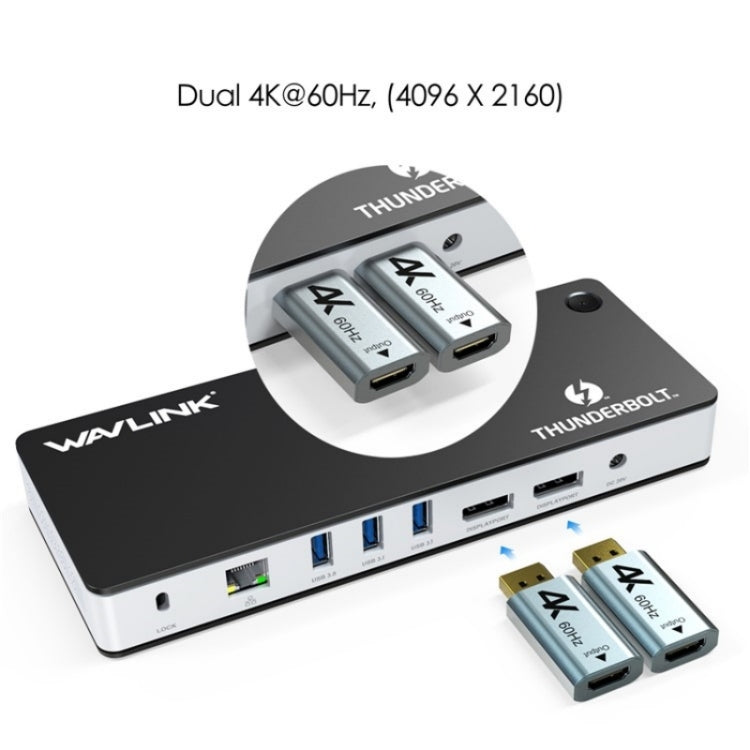 WAVLINK UTD21H 11 in 1 4K Dual DisplayPort Hub Converter Thunderbolt 3 Docking Station, Plug:AU Plug - USB HUB by WAVLINK | Online Shopping UK | buy2fix