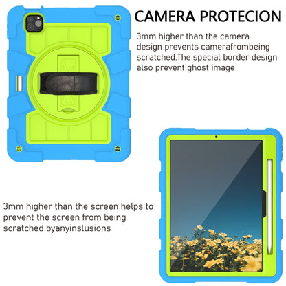 For iPad Air 11 2024 Silicone Hybrid PC Shockproof Tablet Case with Shoulder Strap(Bluish-Green) - iPad Air 11 2024 Cases by buy2fix | Online Shopping UK | buy2fix