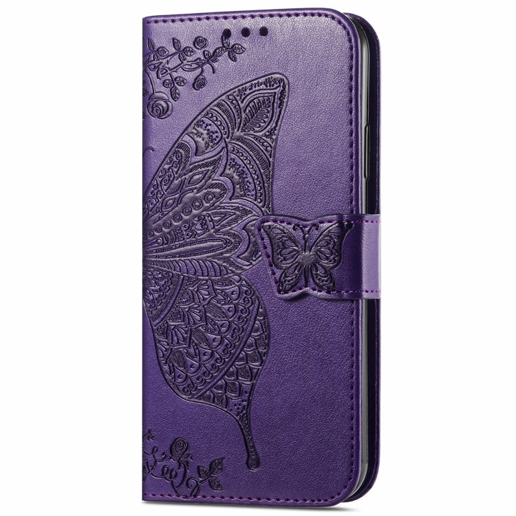 For Blackview A96 Butterfly Love Flower Embossed Leather Phone Case(Dark Purple) - More Brand by buy2fix | Online Shopping UK | buy2fix