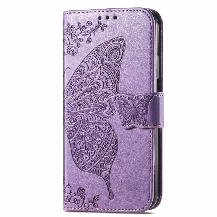 For Blackview A96 Butterfly Love Flower Embossed Leather Phone Case(Light Purple) - More Brand by buy2fix | Online Shopping UK | buy2fix