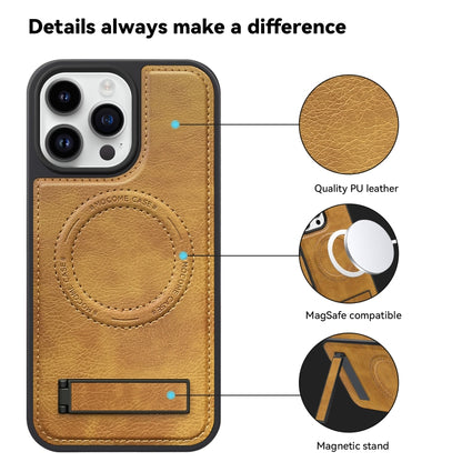 For iPhone  11 Multi-function Holder MagSafe PU Phone Case(Rose Gold) - iPhone 11 Cases by buy2fix | Online Shopping UK | buy2fix