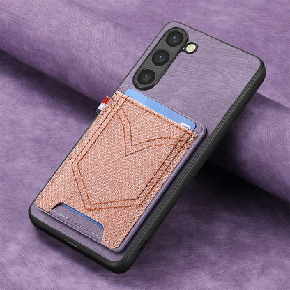 For Samsung Galaxy S25+ 5G Denim Texture Leather Skin Phone Case with Card Slot(Purple) - Galaxy S25+ 5G Cases by buy2fix | Online Shopping UK | buy2fix