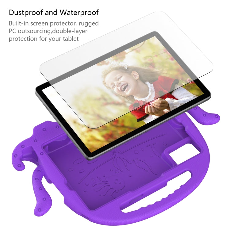 For Samsung Galaxy Tab S9 / S9 FE / S7 / S8 Octopus Style EVA Hybrid PC Shockproof Tablet Case with Strap(Purple) - Galaxy Tab S9 Cases by buy2fix | Online Shopping UK | buy2fix