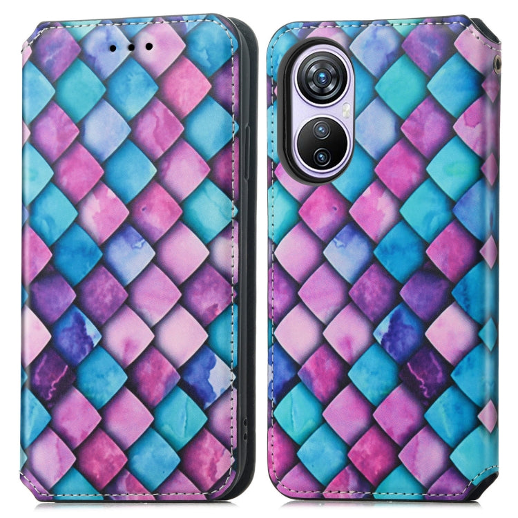 For Blackview A200 Pro CaseNeo Colorful Magnetic Leather Phone Case(Purple Scales) - More Brand by buy2fix | Online Shopping UK | buy2fix