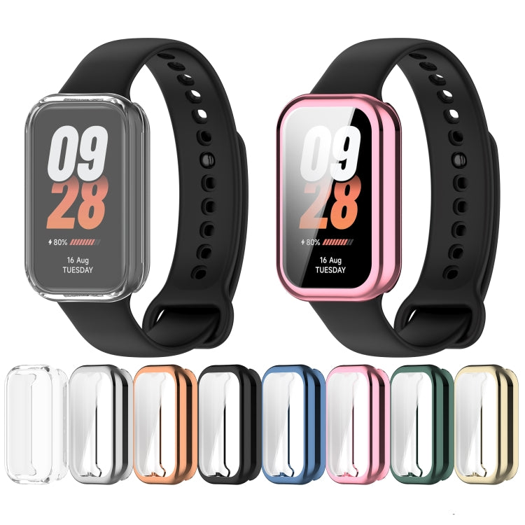 For Xiaomi Smart Band 8 Active Full Package TPU Electroplated Watch Protective Case(Blue) - Watch Cases by buy2fix | Online Shopping UK | buy2fix