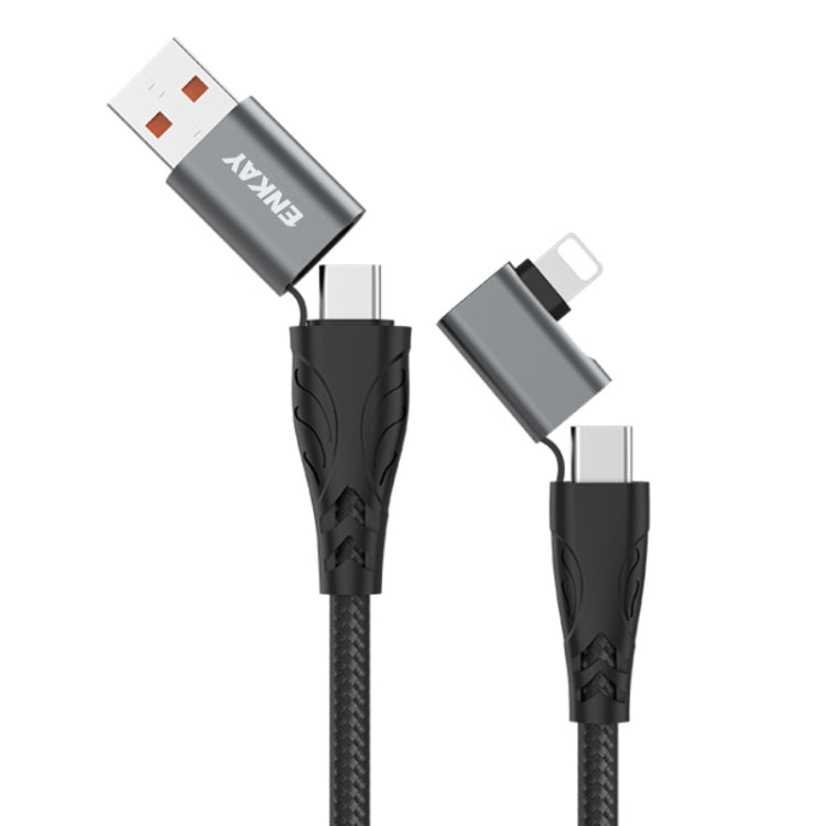 ENKAY PD100W 4-in-1 USB-A / Type-C to Type-C / 8 Pin Multifunction Fast Charging Cable with E-Marker, Cable Length:1m - Multifunction Cable by ENKAY | Online Shopping UK | buy2fix