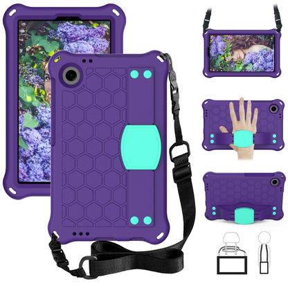 For Blackview Tab 60 8.7 2023 Honeycomb EVA Hybrid PC Tablet Case with Strap(Purple+Aqua) - Others by buy2fix | Online Shopping UK | buy2fix