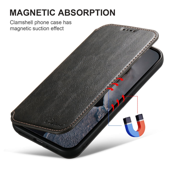 For iPhone 16 Pro Max Suteni J05 Leather Magnetic MagSafe Phone Case(Black) - iPhone 16 Pro Max Cases by Suteni | Online Shopping UK | buy2fix