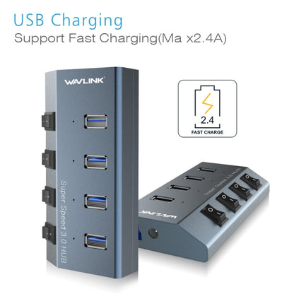 WAVLINK WL-UH3049 USB 3.0 4-Ports Desktop Fast Charger Station with Independent Switch(AU Plug) - USB 3.0 HUB by WAVLINK | Online Shopping UK | buy2fix