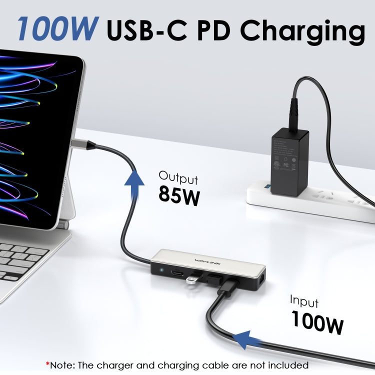 WAVLINK WL-UHP3414 100W Power 10Gbps 4K HDMI USB-C Dock HUB 3xUSB3.2 Gen 2 + 2.5G Ethernet Port - USB HUB by WAVLINK | Online Shopping UK | buy2fix