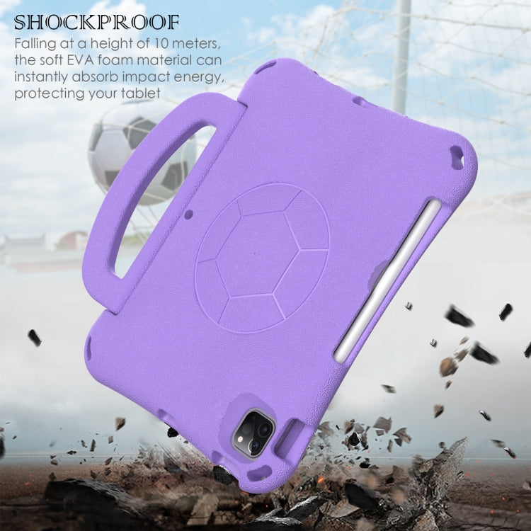 For iPad Pro 11 2024 Handle Football Shaped EVA Shockproof Tablet Case(Light Purple) - iPad Pro 11 2024 Cases by buy2fix | Online Shopping UK | buy2fix