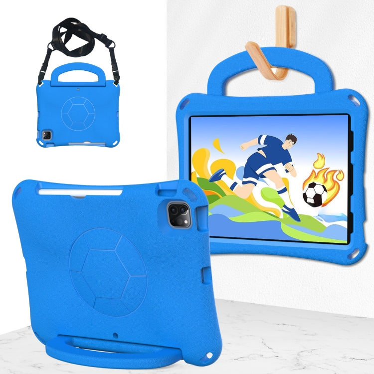 For iPad Pro 11 2024 Handle Football Shaped EVA Shockproof Tablet Case(Blue) - iPad Pro 11 2024 Cases by buy2fix | Online Shopping UK | buy2fix