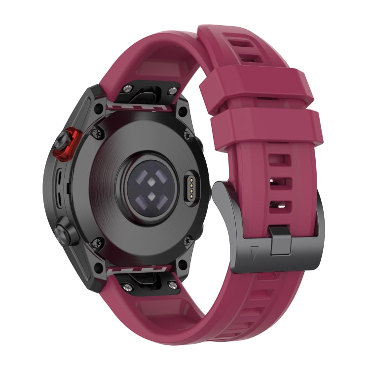 For Garmin Instinct 2 / Instinct Solid Color Black Buckle Silicone Quick Release Watch Band(Wine Red) - Watch Bands by buy2fix | Online Shopping UK | buy2fix