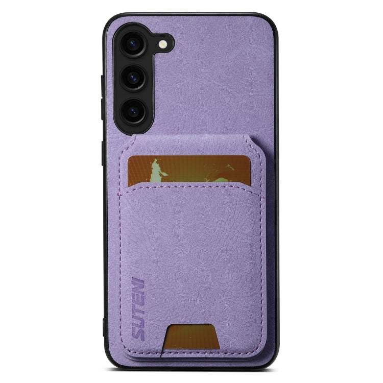 For Samsung Galaxy S24+ 5G Suteni H02 Litchi Leather Card Wallet Stand Back Phone Case(Purple) - Galaxy S24+ 5G Cases by Suteni | Online Shopping UK | buy2fix