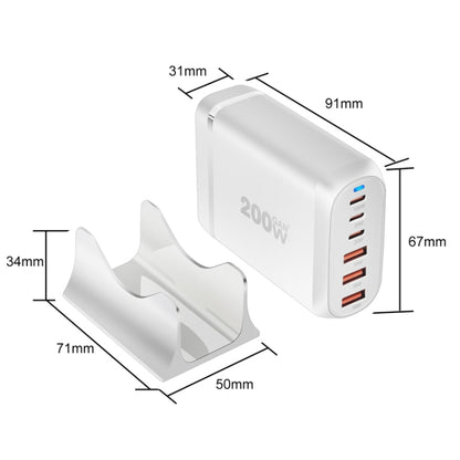 GaN PD100W Type-C x 3 + USB x 3 Multi Port Laptop Adapter, White, Plug Size:EU Plug - Universal Power Adapter by buy2fix | Online Shopping UK | buy2fix