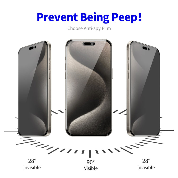 For iPhone 15 Pro ENKAY Easy Install Anti-peeping Privacy Full Screen Tempered Glass Film - iPhone 15 Pro Tempered Glass by ENKAY | Online Shopping UK | buy2fix