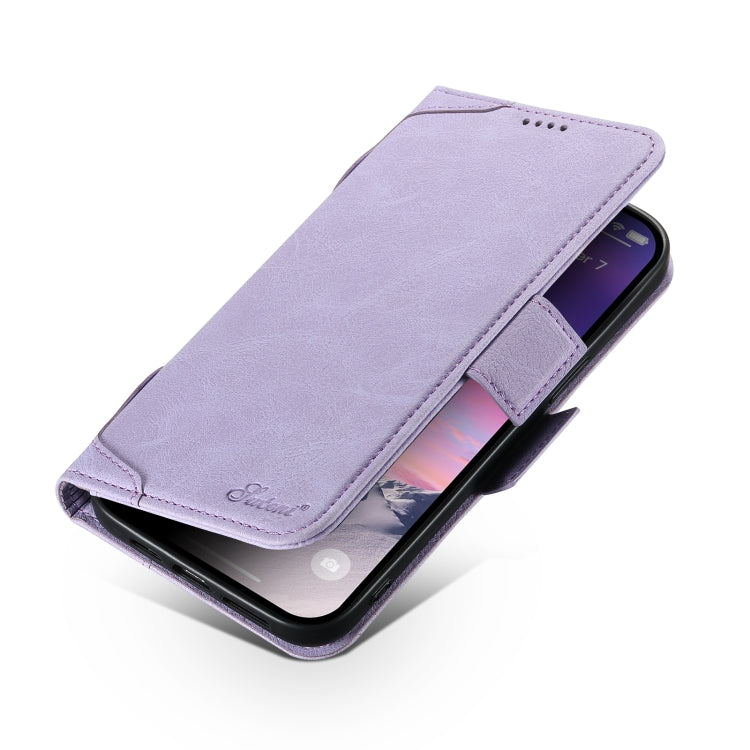 For iPhone 15 Pro Max SUTENI J07 Multifunctional Horizontal Flip Magsafe Leather Phone Case(Purple) - iPhone 15 Pro Max Cases by Suteni | Online Shopping UK | buy2fix