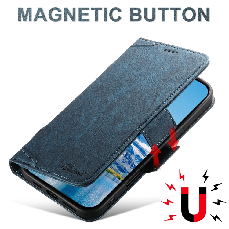 For iPhone 16 Pro Max SUTENI J07 Multifunctional Horizontal Flip Magsafe Leather Phone Case(Blue) - iPhone 16 Pro Max Cases by Suteni | Online Shopping UK | buy2fix