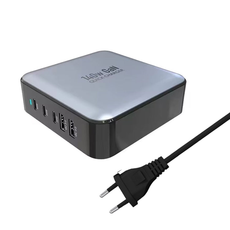 GAN 140W PD65W / PD20W / QC3.0 USB Five Port Laptop Adapter, Plug:EU Plug - Universal Power Adapter by buy2fix | Online Shopping UK | buy2fix