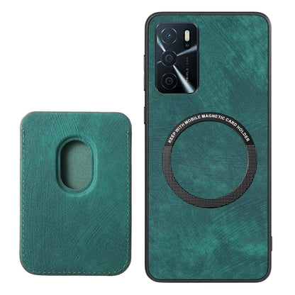 For OPPO Reno10 Global Retro Leather Card Bag Magnetic Phone Case(Green) - OPPO Cases by buy2fix | Online Shopping UK | buy2fix